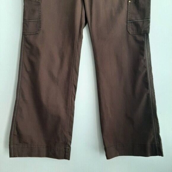 EDDIE BAUER | Casual Boot Cut Cargo Pants Brown Sz 14 - Picture 4 of 10